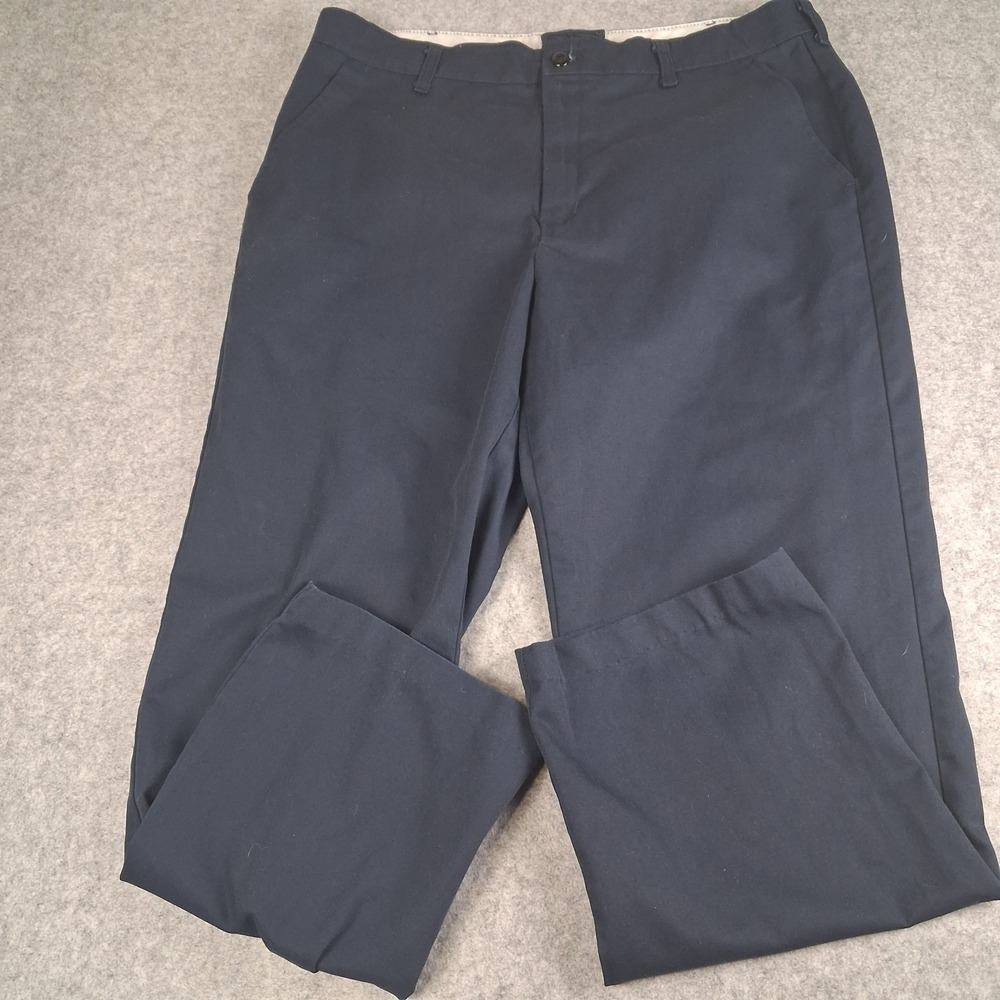 Red Kap PT20NV Work Pants Mens 40x30 Navy Blue Twill Flat Front Trousers